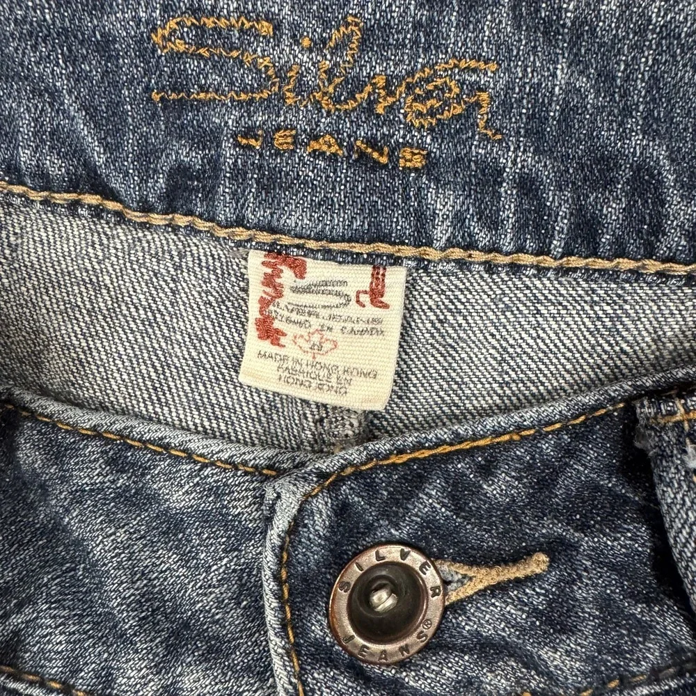 Silver Jeans Womens W29 L30 Blue‎ Bootcut Stretch Western Julia Faded Whiskered